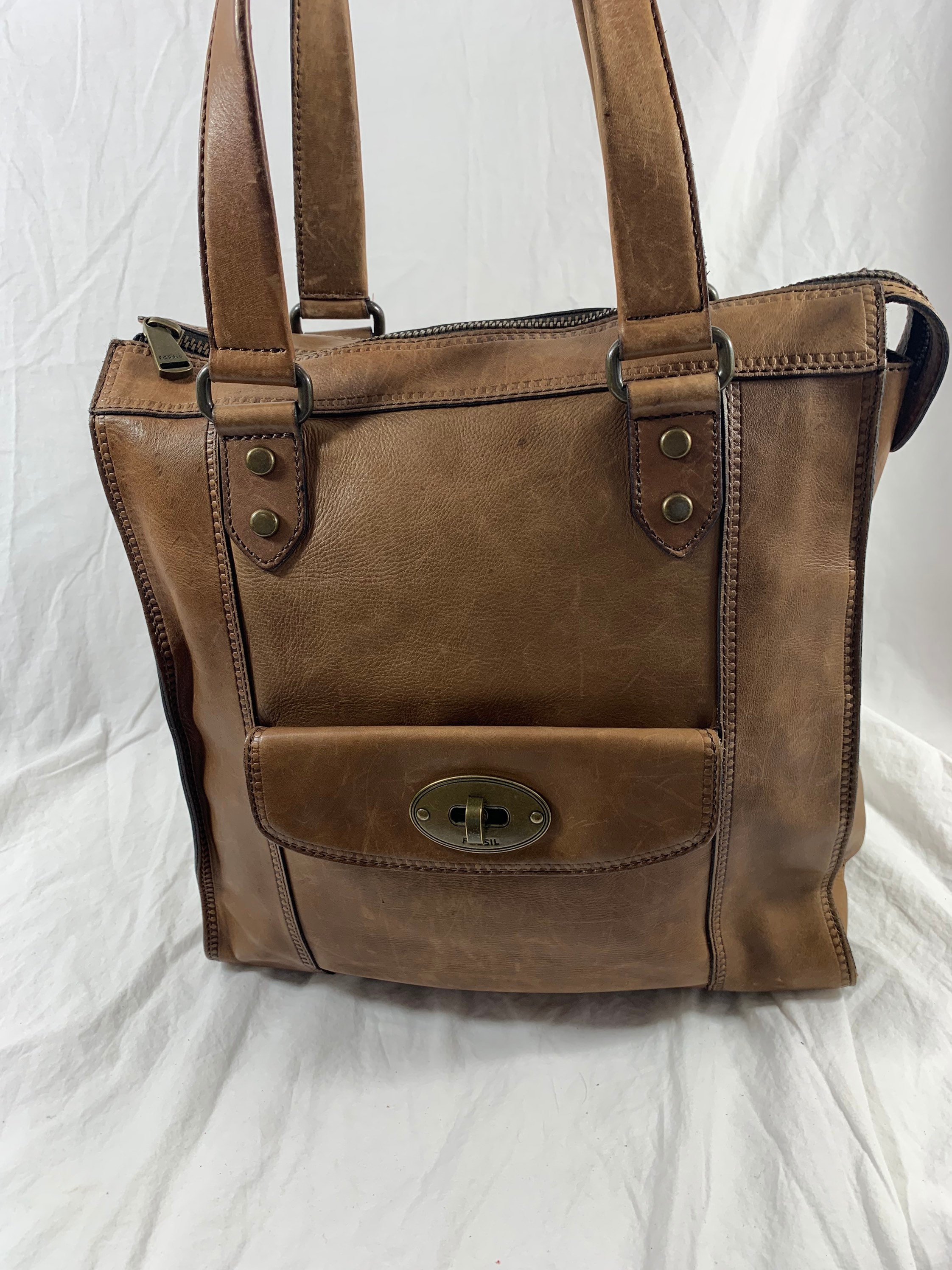 Vintage DISSONA Light Tan Ostrich Skin Satchel Bag Purse 