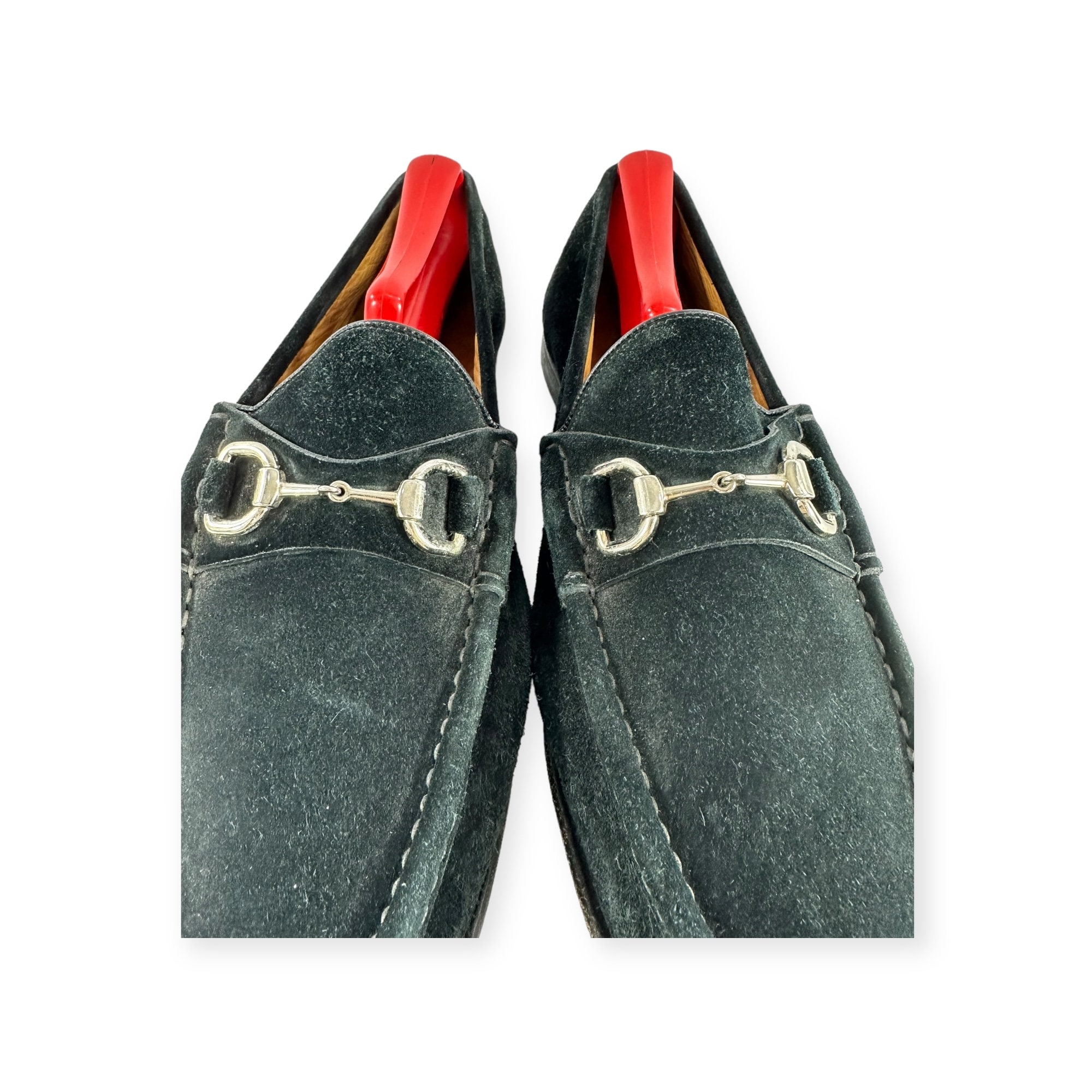 メンズ 正規品 GUCCI ブラック スエードレザー ホースビットローファー