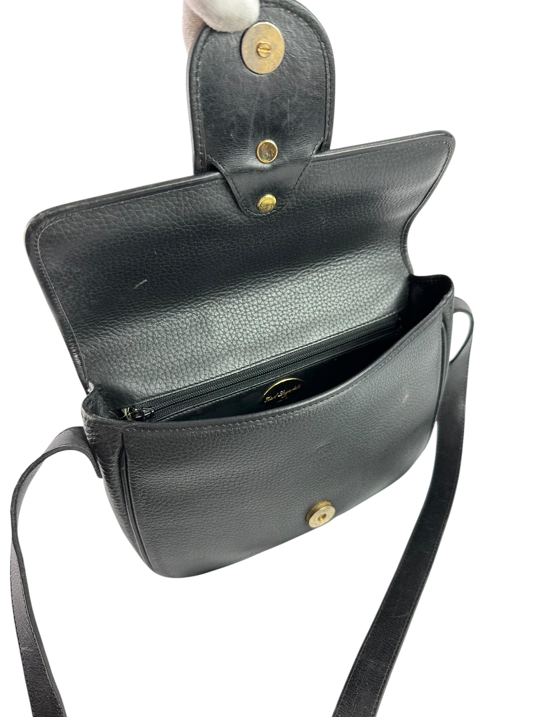Genuine Vintage KARL LAGERFELD Black Leather Shoulder Bag Purse 