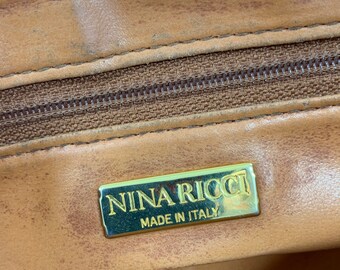 ヴィンテージ NINA RICCI タンキャンバス&レザー ショルダー
