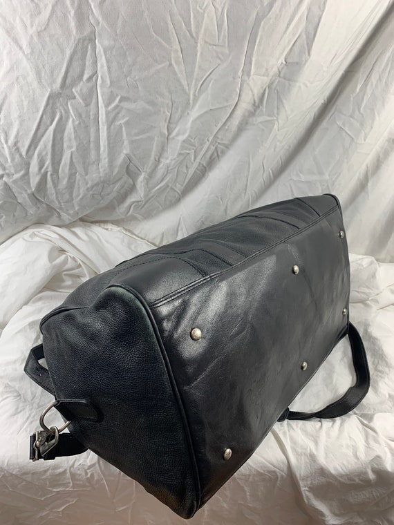 Amazing Genuine Vintage ROOTS Canada Black Leather Duffle Travel Bag Carry  All Smuckers -  Canada