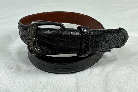 Genuine POLO Ralph Lauren vintage black lizard be… - image 4