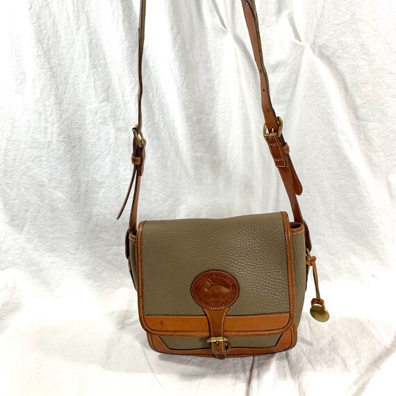 Vintage DOONEY BOURKE Surrey Two Tone Leather Flap Shoulder Bag
