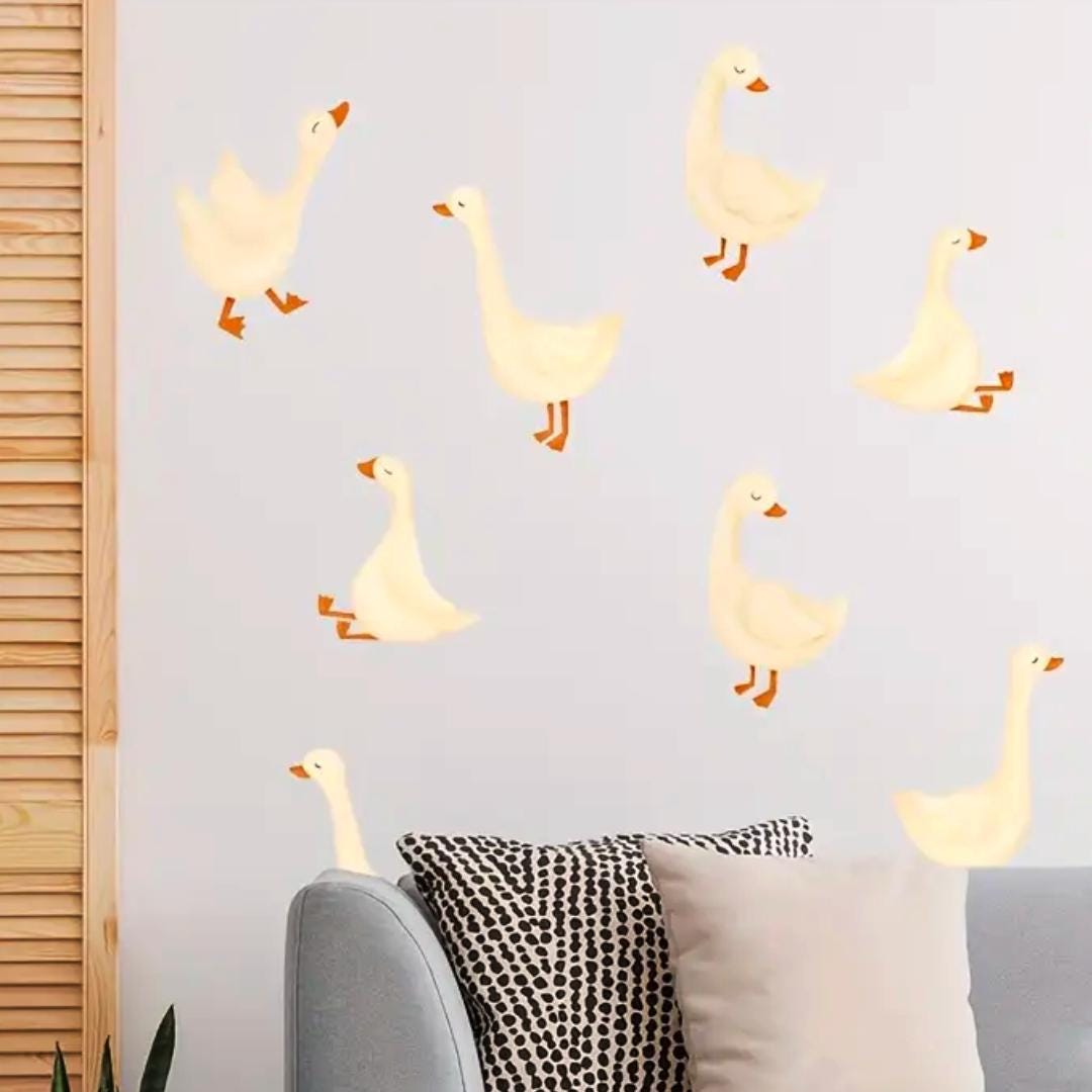 Goose Wall Decals, Boho Nursery Decor, Storybook Geese Baby Room ...