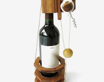 Wine Stopper Lock - Party Game, Escape Room, Tricky Lock Puzzle, Secret Opening Puzzle, Father's Day, Gift For Him