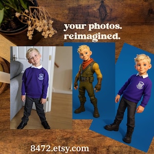 Custom Cartoon Portrait from Your Photo – People, Pets & More – Digital Download  - FORTNIGHT game style