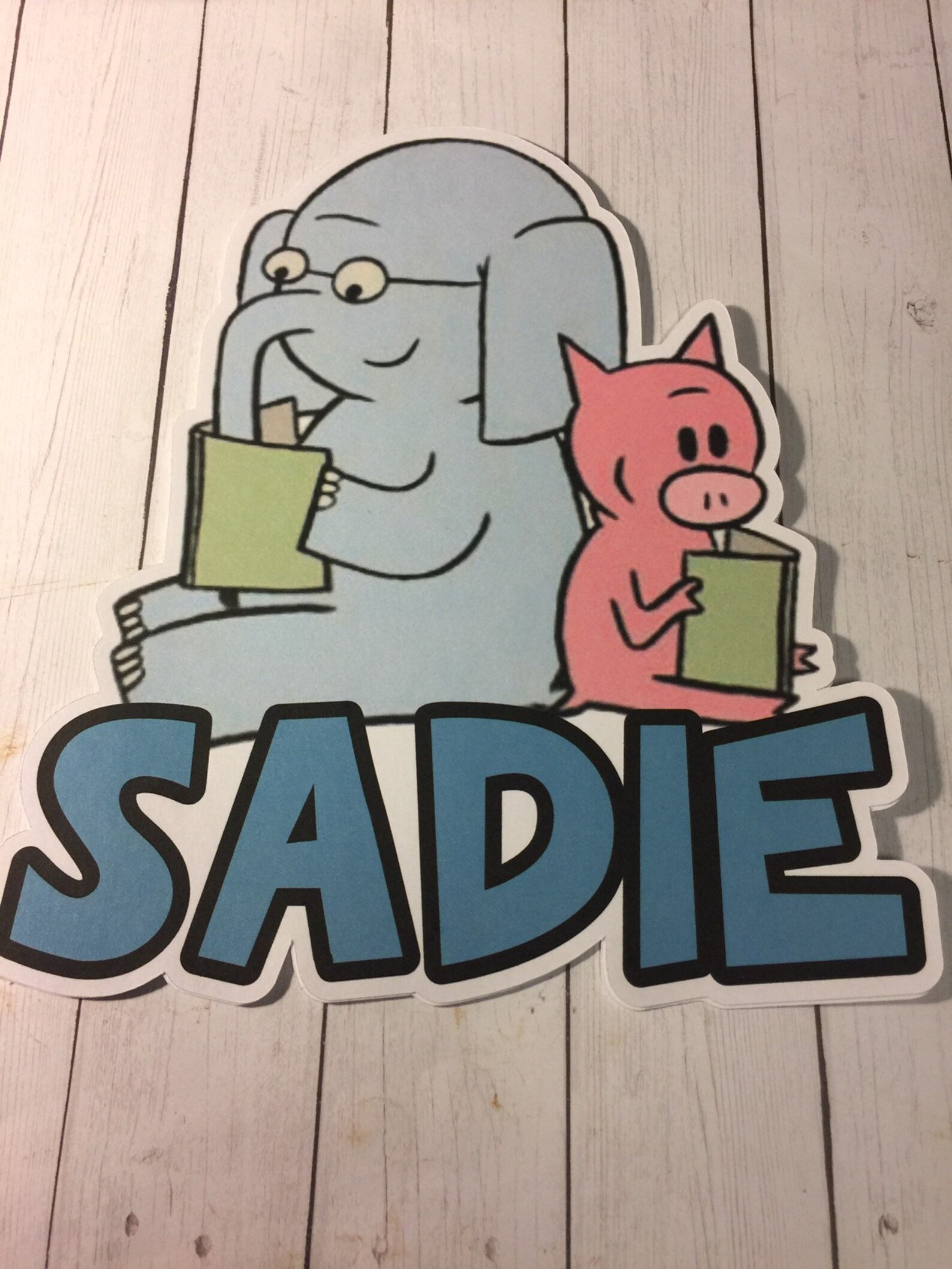 Elephant and Piggie Personalized Cutouts Qty: 2 | Etsy