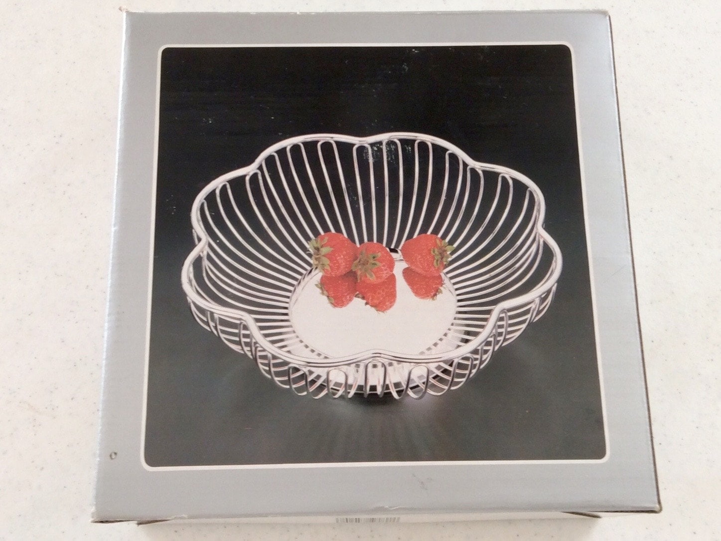 Alessi Style Centerpiece Table Decor Silver Plate Wire Basket Fruit, Bread / Roll / Bun Serving Bowl, Elegance Silverware, Vintage 1990s
