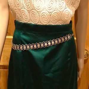 Silver Tone Metal Evening Wear Belt, 34&quot; Long, New, by Sarah Coventry, 1970 1980s