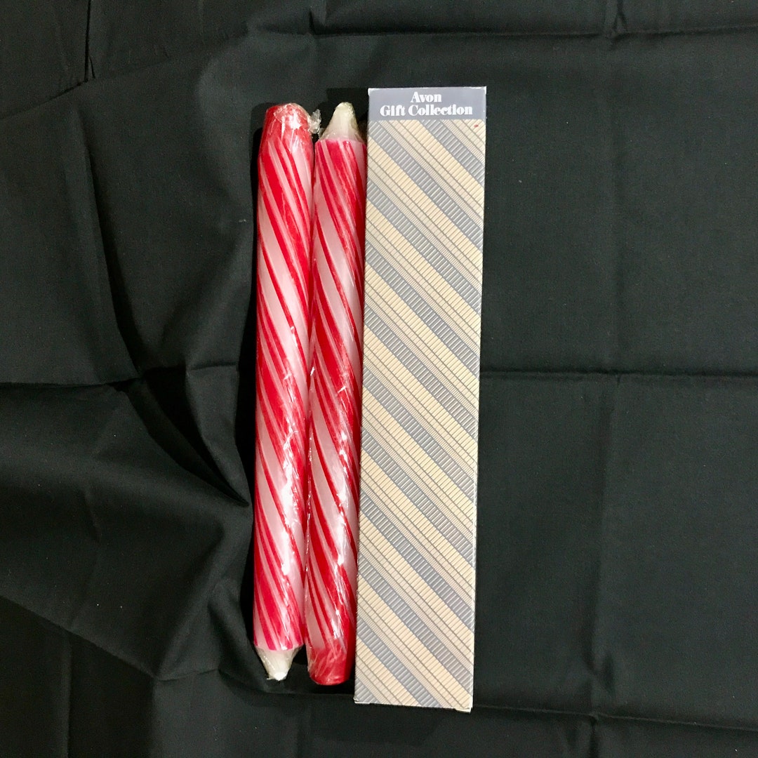 Red and White Tapers Candles Christmas striped Taper Etsy Canada