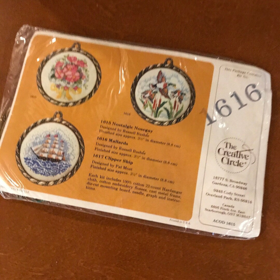 Kit De Broderie Crewel The Creative Circle - Motif Fleurs D'Automne Avec Cadre Inclus