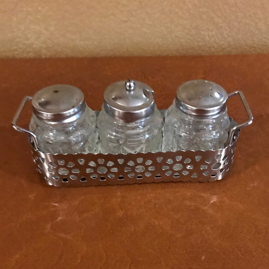 Salt Pepper and Condiment Spice or Sugar Set With Caddy Etsy