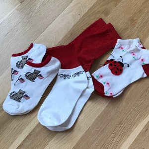 4 Pr Athletic Flat Knit Socks, Low Cut and Ankle, Sz M, Shoe Size 5 to 10, 8 Inches Long, Lightweight Performance, 1990s