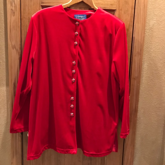 Velveteen Blouse or Shirt, Size 1X, from Willow Ri