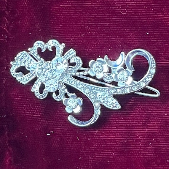 Crystal Rhinestone Encrusted Fancy Barrette Clip for Formal Occasions Crystal Rhinestone Encrusted Fancy Barrette Clip for Formal  main image 2