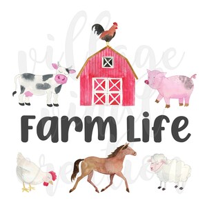 Farm LIfe PNG file download for Sublimation, DTF, etc