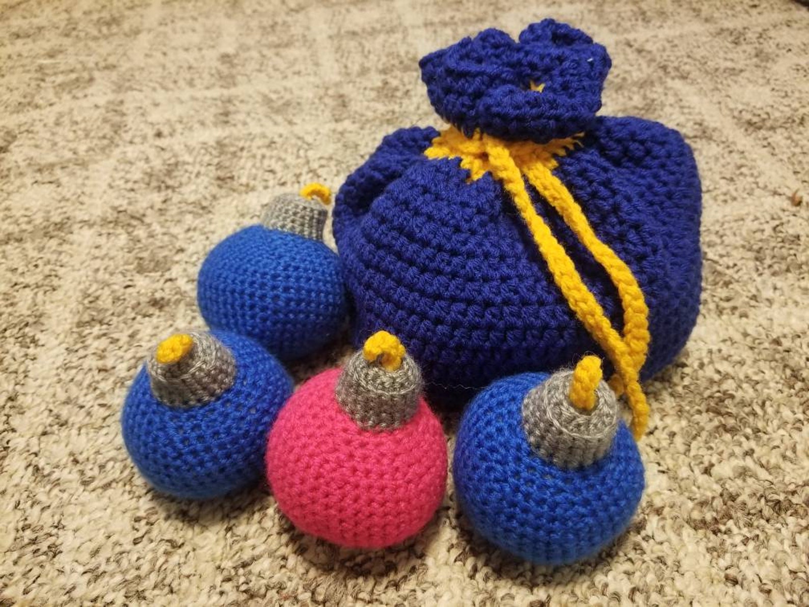 Legend of Zelda Crocheted Bomb Bag and Bombs Handcrafted, Nostalgic