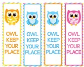 items similar to printable owl bookmarks party favors on etsy