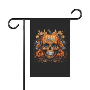 Zucca con teschio di zucchero Halloween Dia de los Muertos / Banner da giardino e casa