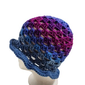 Bucket Hat multicolor granny handknit bright colorful rainbow