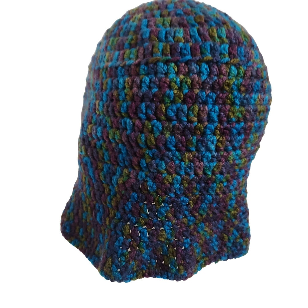 Bucket Hat Blue Mermaid Multicolor Handknit - Etsy