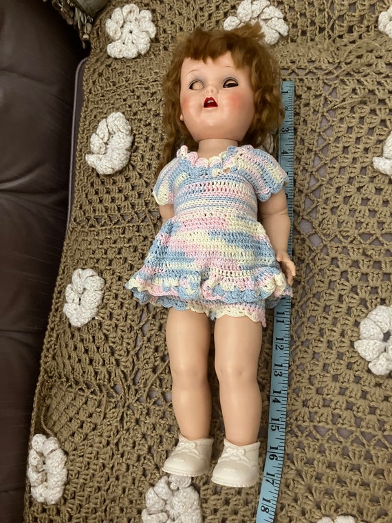 Vintage 1950's Ideal Doll W16 Saucy Walker Doll With Working Crier