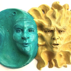 Sun & Moon Wall Art, an Original Sculpture by Claybraven