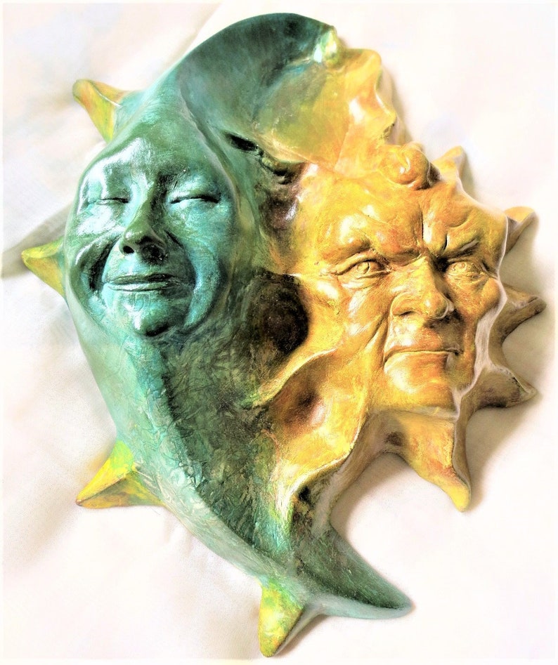 10 Handmade Wall Sculpture of Sun & Moon Weatherproof Etsy