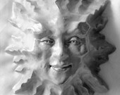 Handmade Celestial Claybraven Sun Garden Wall Art Ceramic Mask Gift Idea, Limited Edition Casting, SFa