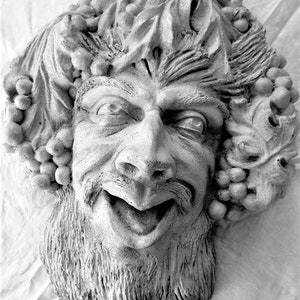 Handmade BACCHUS Indoor/Outdoor Wall Sculpture: The Original Party Animal, by Claybraven