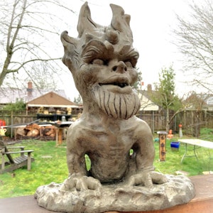 15&quot; Flaming-Headed Gargoyle Statue for Garden or Home Interior