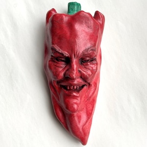 Collectible Red Hot Chili Pepper Wall Sculpture, for Kitchen, Dining, Garden Decor, 11&quot; Unique Weatherproof Wall Art, Ready to Hang