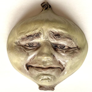 Handmade Onion Tears Wall Sculpture, Original Crying Onion for Kitchen, Dining, Garden Art