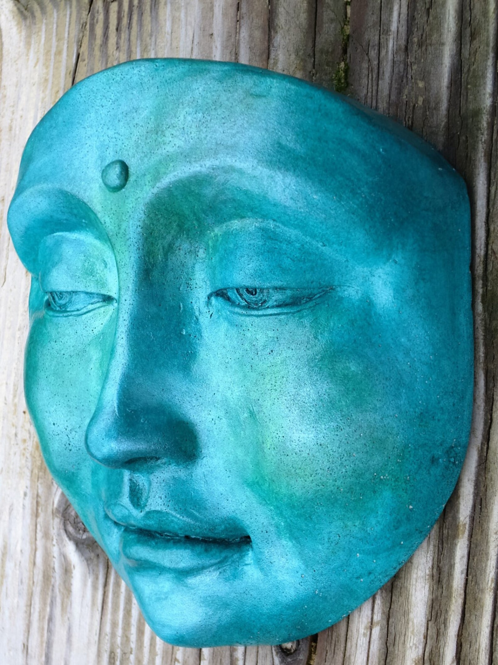 Turquoise Buddha Wall Sculpture Handmade Figurine Artwork for Etsy