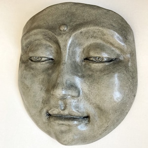 Buddha Zen Face, Healing Wall Sculpture, Handmade Artwork for Home Decor
