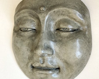 Buddha Zen Face, Healing Wall Sculpture, Handmade Artwork for Home Decor