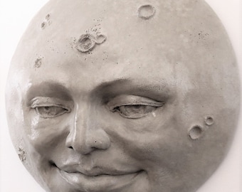 8 "Full Moon Wall Sculpture, handgemaakte originele kunst aan de muur voor Home Decor door Claybraven