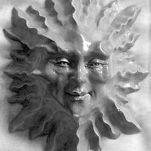 Handmade 8&quot; Sun Face Wall Sculpture for Home & Garden, Ready to Hang