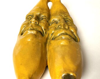 THE BANANA イエロー & ゴールド　セット Collectible Funny Banana Wall Sculpture Knick Knack for Kitchen
