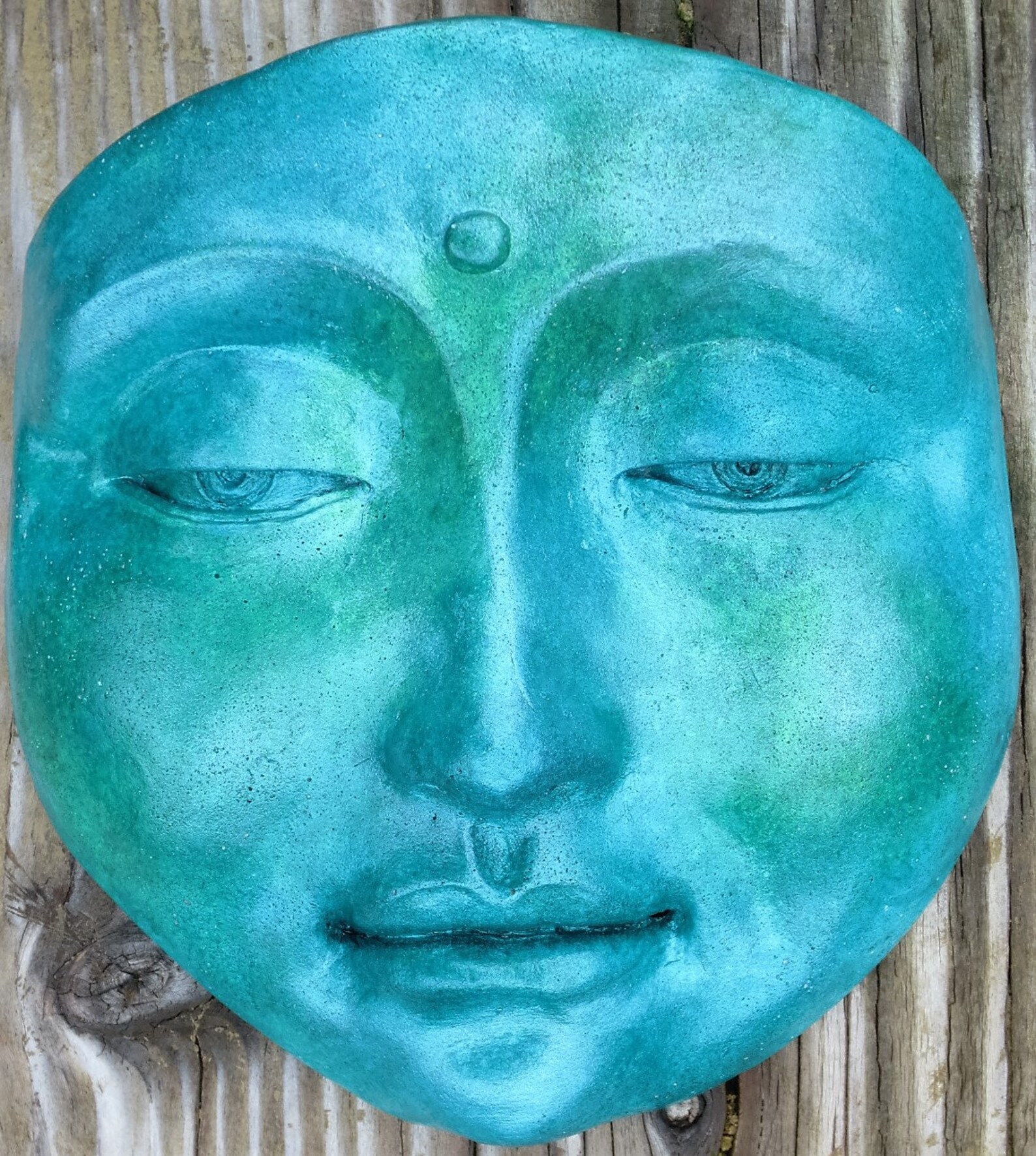 Turquoise Buddha Wall Sculpture Handmade Figurine Artwork for Etsy