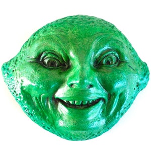 8&quot; Zesty Lime Face, Indoor/Outdoor Wall Sculpture, a Unique Decor Accent for Home, Garden, Kitchen, Weatherproof!