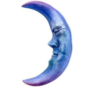 My Handmade Crescent Moon Garden Sculpture in Cast Stone, Gift Idea, Garden Art, Very Celestial