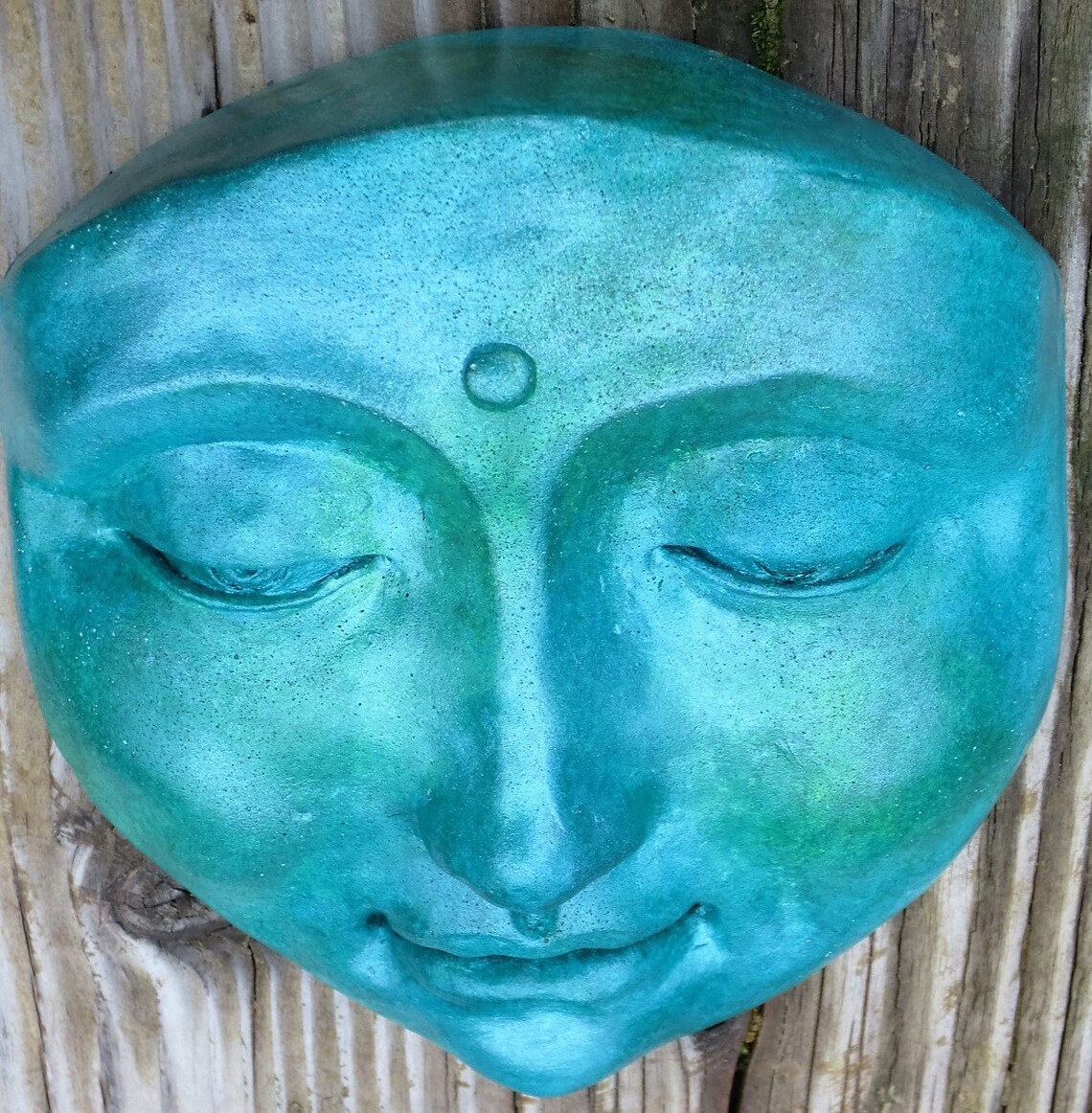Turquoise Buddha Wall Sculpture Handmade Figurine Artwork for Etsy