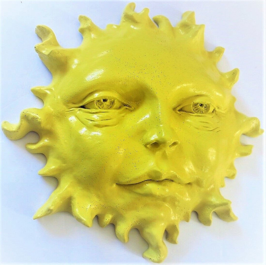 Unique Handmade Yellow Sun Wall Sculpture 11 Wall Decor Etsy