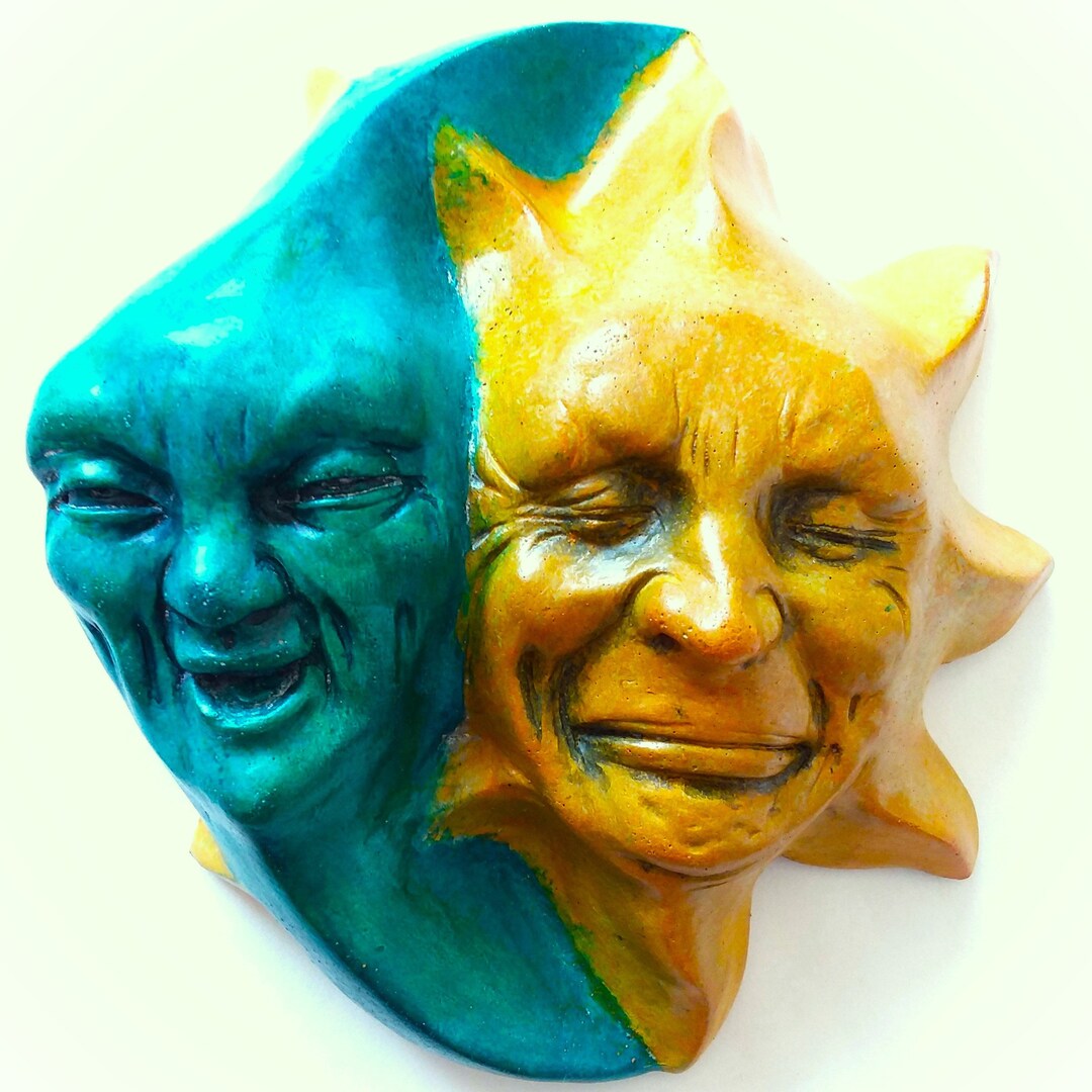 Handmade Original 8 Sun and Moon Wall Art Sculpture With Personality, a