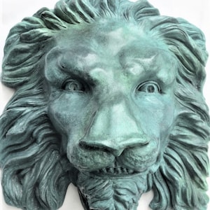 12&quot; Weatherproof Lion&#39;s Head Wall Sculptue, Ready to Hang on Exterior or Interior Walls, Porches, a Wildlife Original by Claybraven