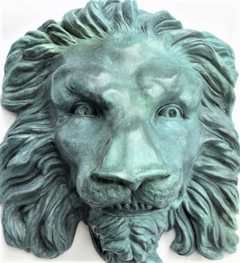 Lion's Head Wall Sculpture Statuestyle Original Wildlife Etsy