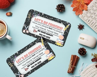 Editable Kid Contact Card | Printable Canva Template | Playdate Cards | Back to School