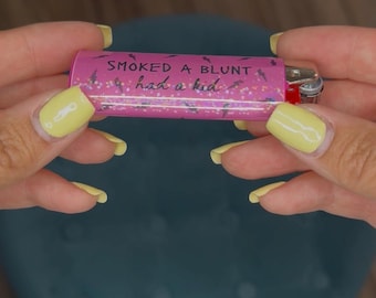MGK Inspired BIC Lighter | Papercuts Lyrics | Handmade Holographic Wrap | Ready to Use