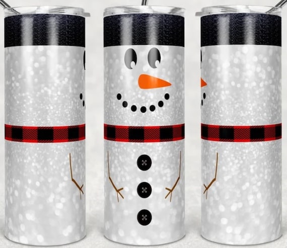 Cute Snowman 20 oz Double-Wall Stainless Steel Tumbler, FAST SHIPPING!